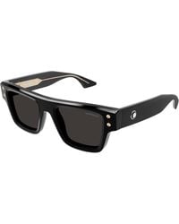 Montblanc - Mb0253S 001 Sunglasses Acetate Squared - Lyst