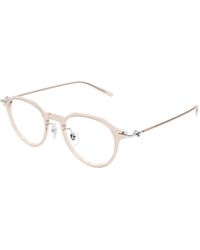 Montblanc - Mb0355O 004 Optical Frames Injected Transparent Round - Lyst