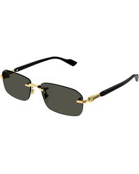Gucci - Gg1221S 001 Sunglasses Metal Squared Normal - Lyst