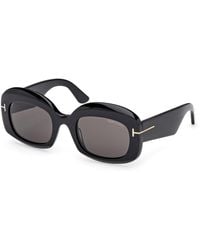 Tom Ford - Ft1219 Carmen-02 01A Sunglasses Acetate Smoke Squared Normal - Lyst