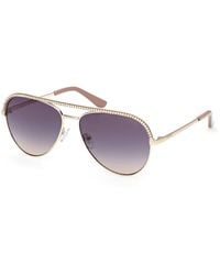 Guess - Gu00271 32B Sunglasses Metal Smoke Pilot Normal - Lyst