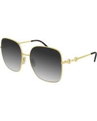 Gucci - Gg0879S 001 Sunglasses Metal Squared Normal Shaded - Lyst