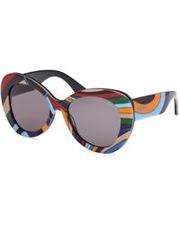 PUCCI - Ep0232 99A Sunglasses Acetate Smoke Round Normal - Lyst