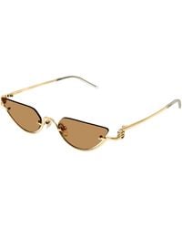 Gucci - Gg1603S 002 Sunglasses Metal Cat Eye - Lyst