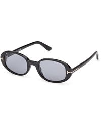 Tom Ford - Ft1364 Iggy 01A Sunglasses Acetate Smoke Round Normal - Lyst