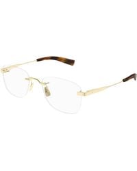Saint Laurent - Sl 744 002 Optical Frames Metal Transparent Round - Lyst