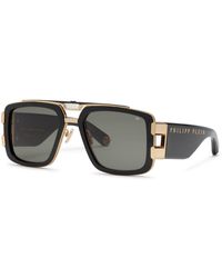 Philipp Plein - Spp128M Plein Eagle 301 Sunglasses Metal Squared Normal - Lyst
