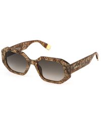 Furla - Sfu815 0V83 Sunglasses Acetate Smoke Squared Normal Shaded - Lyst