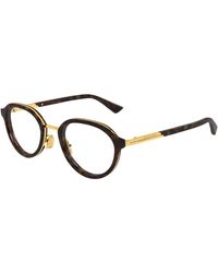 Bottega Veneta - Bv1375O 002 Optical Frames Acetate Transparent Round - Lyst