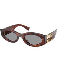 Miu Miu - Mu 11Ws 0Mu 11Ws 21C40O Sunglasses Acetate Round Normal - Lyst