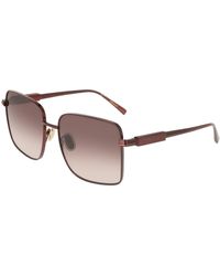 Ferragamo - Sf330S 606 Sunglasses Metal Squared Normal - Lyst