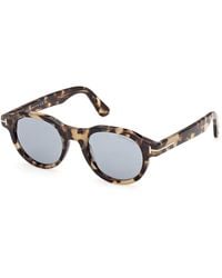 Tom Ford - Ft1404 Nils-02 55A Sunglasses Acetate Smoke Round Normal - Lyst