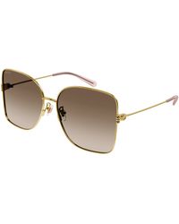 Gucci - Gg1282Sa 003 Sunglasses Metal Squared Shaded - Lyst