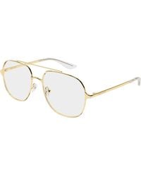 McQueen - Am0591O 002 Montature Da Vista Metallo Trasparente Pilot - Lyst