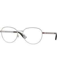 Versace - Ve1323 1526 Optical Frames Steel Transparent Round Normal - Lyst