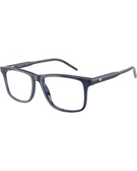 Emporio Armani - Ea3257 6054 Optical Frames Acetate Transparent Squared Normal - Lyst