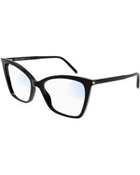 Saint Laurent - Sl 386 Sun 001 Light Blocking Glasses Acetate Transparent Cat Eye Photochromatic - Lyst