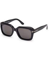 Tom Ford - Ft1283 Natalia-02 01A Sunglasses Acetate Smoke Squared Normal - Lyst