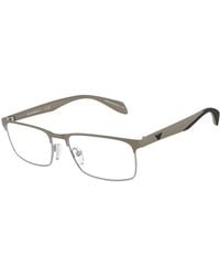 Emporio Armani - Ea1149 3369 Optical Frames Metal Transparent Squared Normal - Lyst