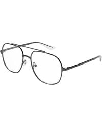 McQueen - Am0591O 003 Montature Da Vista Metallo Trasparente Pilot - Lyst