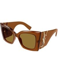 Saint Laurent - Sl M119/F Blaze Crystal 001 Sunglasses Bio-Injected Cat Eye - Lyst