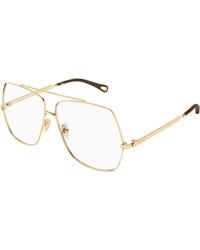 Chloé - Ch0409O 001 Optical Frames Metal Transparent Squared - Lyst