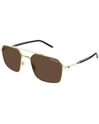 Montblanc - Mb0521S 002 Sunglasses Metal Pilot - Lyst