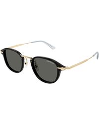 Montblanc - Mb0336S 001 Sunglasses Injected Round - Lyst