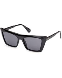 MAX&Co. - Mo0122 01A Sunglasses Injected Smoke Cat Eye Normal - Lyst