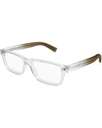 Saint Laurent - Sl 622 014 Optical Frames Acetate Transparent Squared - Lyst