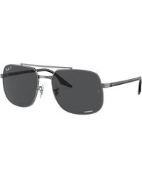 Ray-Ban - Polarized Dark Grey Square Sunglasses - Lyst