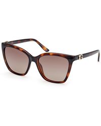 Guess - Gu00191 52H Sunglasses Injected Marrone Squared Polarized Sfumato - Lyst
