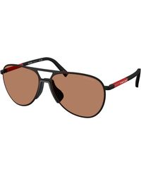 Prada Linea Rossa - Ps 53Zs Dg020D Sunglasses Metal Pilot Normal - Lyst