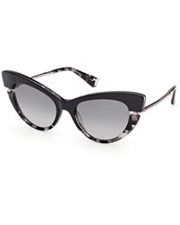 Max Mara - Mm0187 52B Sunglasses Acetate Smoke Cat Eye Normal - Lyst