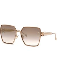 Philipp Plein - Spp122W Plein Queen 300G Sunglasses Metal Geometric Normal Shaded - Lyst