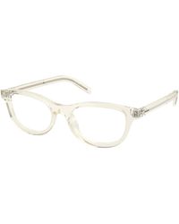Prada - Pr D01Vu 12X1O1 Optical Frames Acetate Transparent Round Normal - Lyst