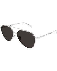 McQueen - Am0478S 001 Sunglasses Metal Pilot - Lyst