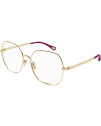 Chloé - Ch0284O 001 Optical Frames Metal Transparent Squared - Lyst