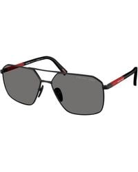 Prada Linea Rossa - Ps A50S 1Bo02G Sunglasses Metal Geometric Polarized - Lyst