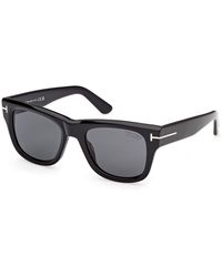 Tom Ford - Ft1304 Finn-02 01D Sunglasses Acetate Smoke Squared Polarized - Lyst
