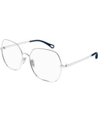 Chloé - Ch0284O 003 Optical Frames Metal Transparent Squared - Lyst