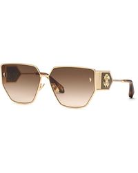 Roberto Cavalli - Src092 0300 Sunglasses Metal Geometric Normal Shaded - Lyst