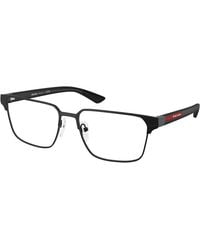 Prada Linea Rossa - Ps 50Tv 1Bo1O1 Optical Frames Metal Transparent Squared Normal - Lyst