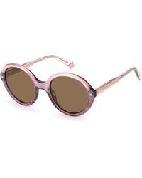 Polaroid - Pld 4114/S/X 5Kc/Sp Sunglasses Acetate Copper Round Polarized - Lyst