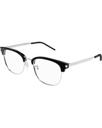 Saint Laurent - Sl 649/F 001 Optical Frames Acetate Transparent Squared - Lyst