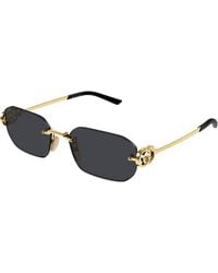 Gucci - Gg2228S 001 Sunglasses Metal Squared - Lyst