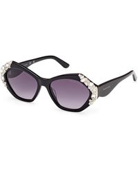 Guess - Gm00026 01B Sunglasses Acetate Smoke Geometric Normal - Lyst