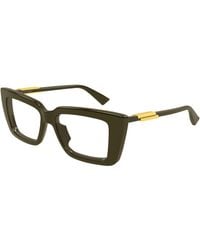 Bottega Veneta - Bv1448O 002 Optical Frames Acetate Transparent Squared - Lyst