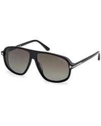 Tom Ford - Ft1208 Guillaume 01B Sunglasses Acetate Smoke Pilot Normal - Lyst