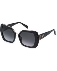 Blumarine - Sbm870S 700S Sunglasses Acetate Smoke Geometric Normal Shaded - Lyst